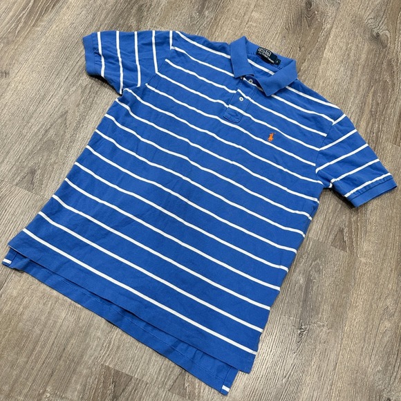 Polo Ralph Lauren Other - Polo Ralph Lauren Polo Mens Large Blue Striped Short Sleeve Piqué Polo Shirt